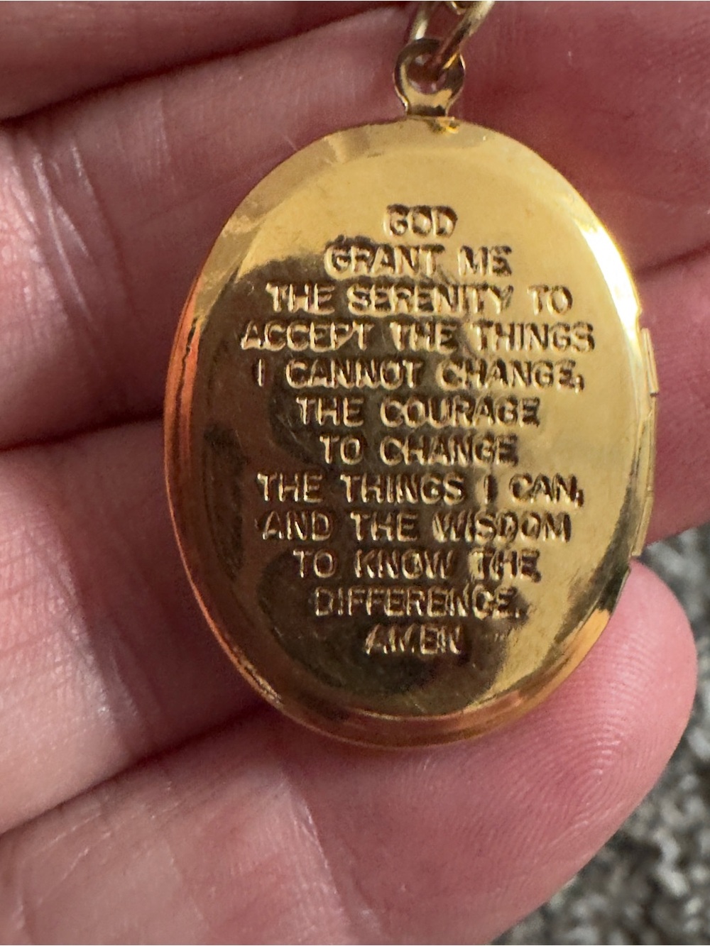 Gold Prayer Locket Necklace - Religious Pendant - Picture 4 of 4